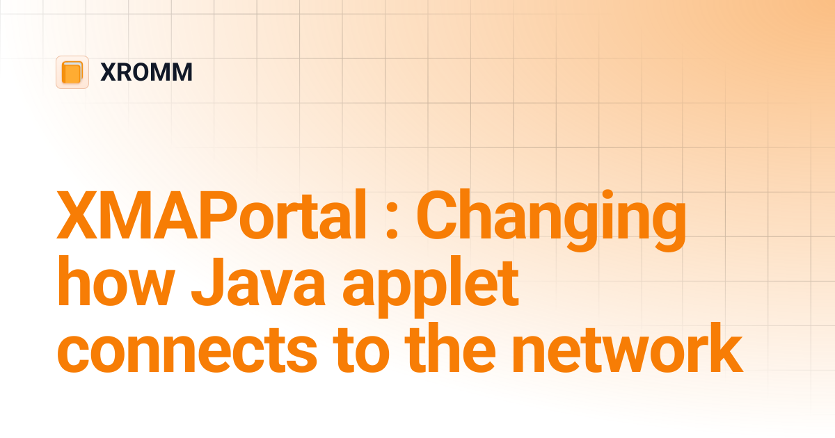 XMAPortal : Changing how Java applet connects to the network | XROMM